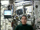 A live image of astronaut Mike Hopkins, KF5LJG, on the ISS, as streamed onto the web from one of the Ham TV ground stations. [Image courtesy of Frank Bauer, KA3HDO]